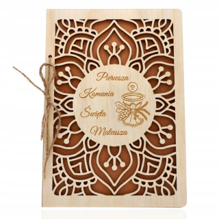 Drevená kartička Suvenír na prvé sväté prijímanie + PERSONALIZÁCIA